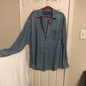 RALPH LAURAN BLUE JEAN MENS BUTTON DOWN